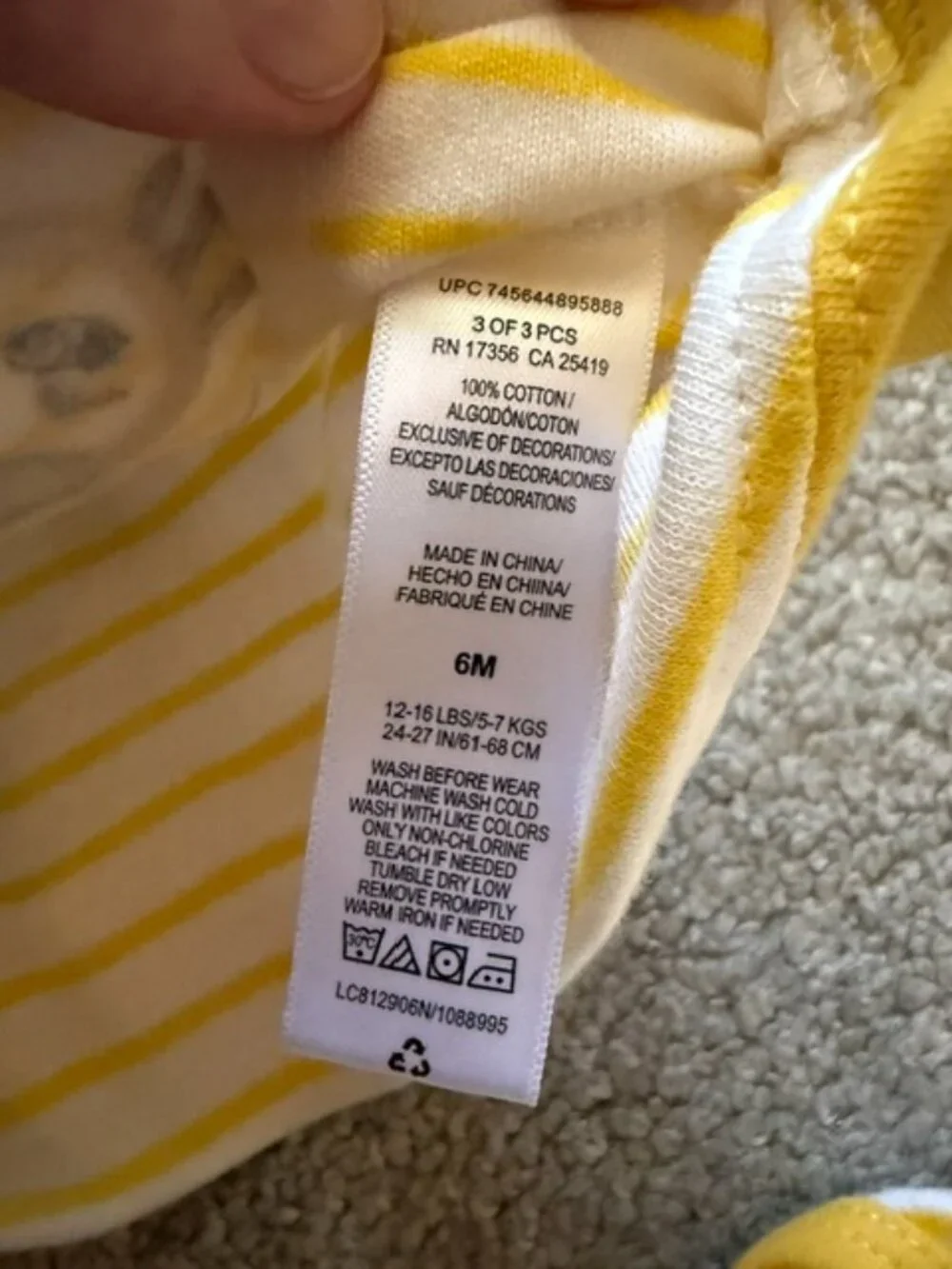 NWOT Little Me Baby Lion Bodysuit & Hat Set Yellow Stripe 6M